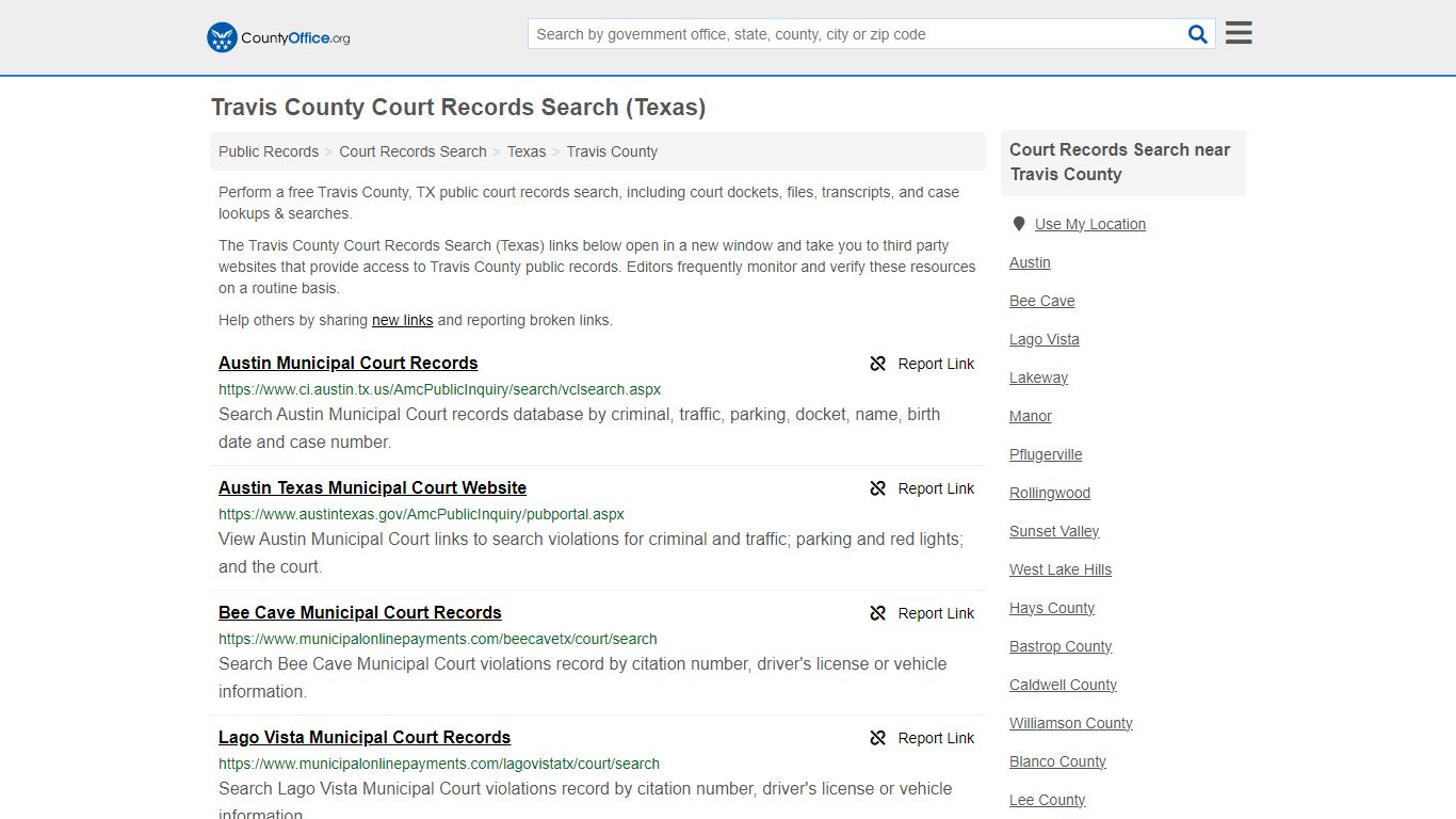 Travis County Court Records Search (Texas) - County Office